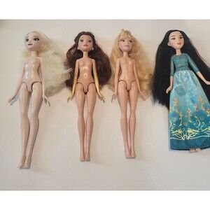 Disney Hasbro Princess Dolls Belle, Elsa, Aurora, Mulan
